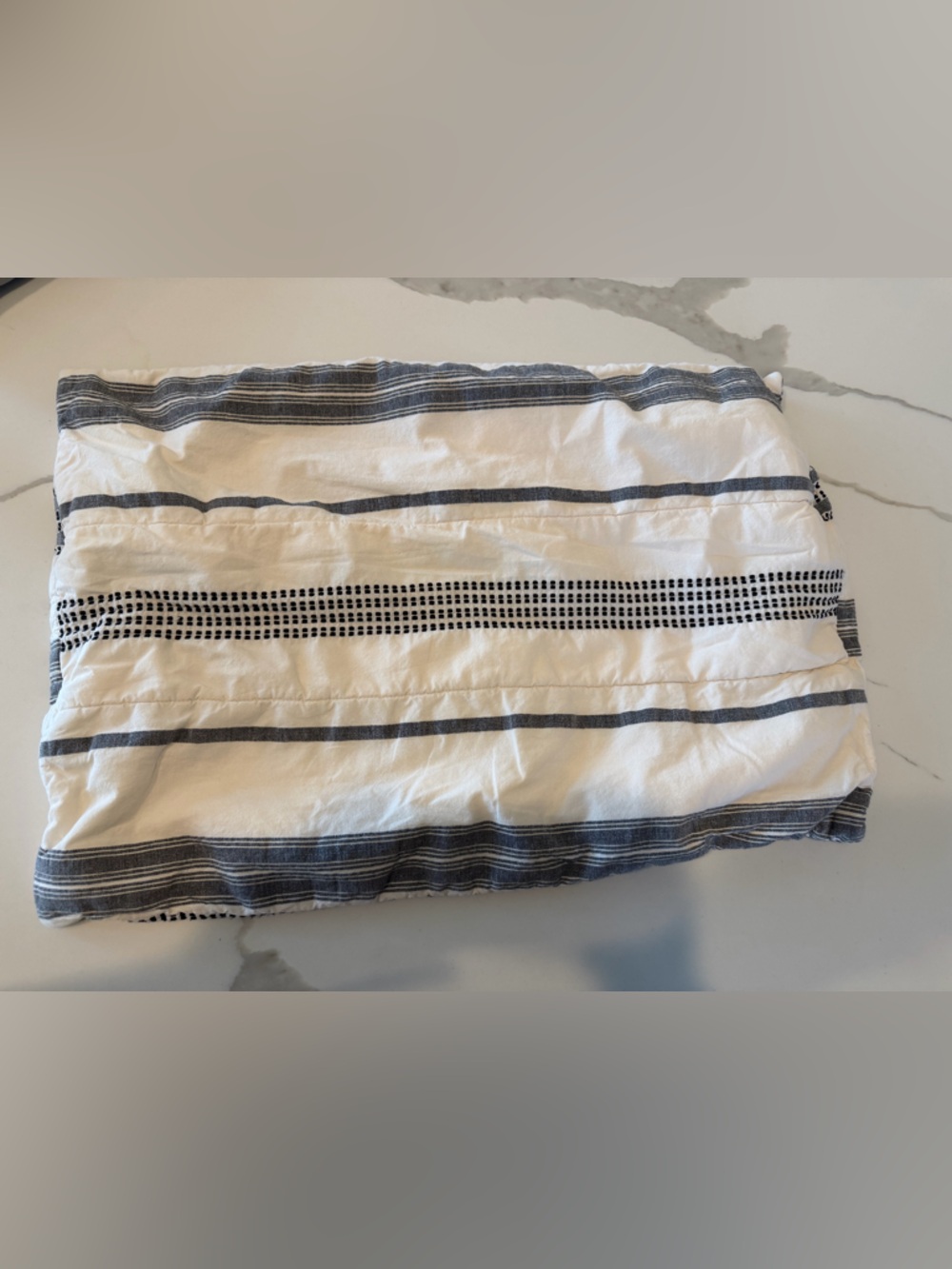 (2) like new Aidan Luxe Beddys stripe quilted Cotton Sham standard twin size